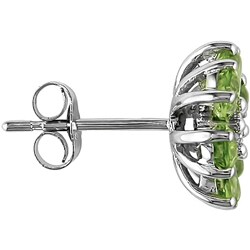 10k 1/6ct Diamond and Peridot Flower Earrings