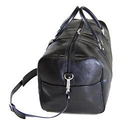 Torino 19-inch Black Leather Duffel Bag