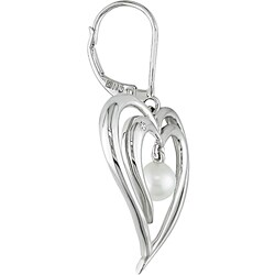 14k Gold Freshwater Pearl Heart Earrings
