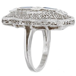 14k Gold Sapphire and 1/3ct TDW Diamond Ring (J, SI2)