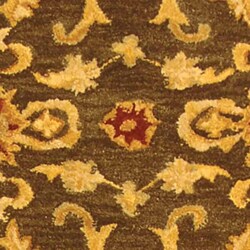 Handmade Kashan Charcoal/ Red Wool Runner (2'3 x 12')