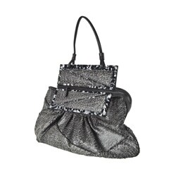 Fendi Grey/ Black Feathered Leather 'To You' Bag
