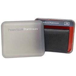 Perry Ellis Men's Genuine Leather Tri-fold Wallet