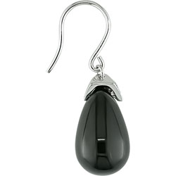 10k White Gold Black Onyx and Diamond Earrings