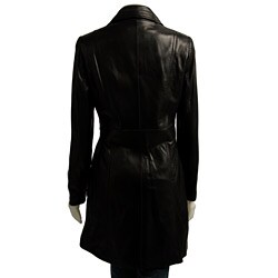 Avanti Women's Notched Collar Lamb Leather Coat