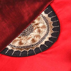 Red/ Burgundy Sunflower Placemat/ Chopstick Set