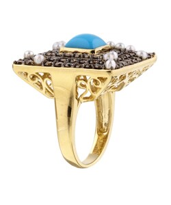 Encore by Le Vian 14k Gold Turquoise and Pearl Ring