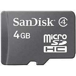 SanDisk 4GB Micro SD High-Capacity Card with SD Adapter (Class 4)