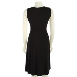 Connected Apparel Women's Black/ White Knit Dress