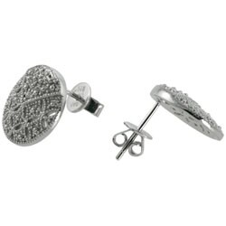 Maddy Emerson Silver and Diamond Disc Earrings