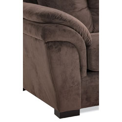 Velvet Chocolate Fabric Sofa, Loveseat and Chair