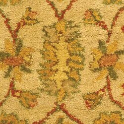 Handmade Antique Kashan Ivory/ Beige Wool Rug (2' x 3')