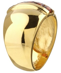Chateau D' Argent Gold over Sterling Silver Square Garnet Ring