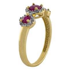 14k Gold Ruby and 1/10ct TDW Diamond Ring