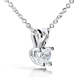 14k White Gold 1/4ct TDW Diamond Heart Necklace (G-H, SI)