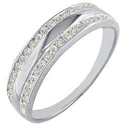 10k White Gold 1/4ct TDW Diamond Wedding Band (J/K, I2/I3)