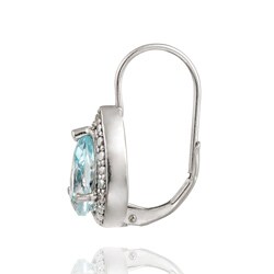 Glitzy Rocks Sterling Silver Blue Topaz and Diamond Accent Earrings