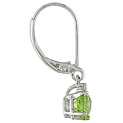 10k White Gold Peridot and Diamond Earrings