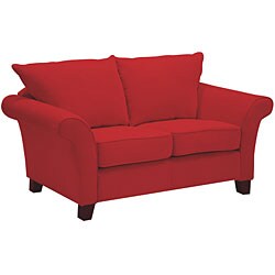 Provence Crimson Red Flared Arm Loveseat