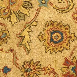 Handmade Antique Heritage Ivory/ Gold Wool Rug (3' x 5')