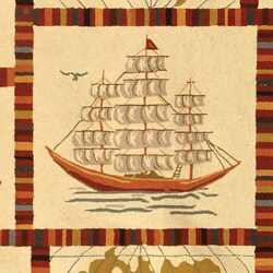 Hand-hooked Explorer Black Wool Rug (7'9 x 9'9)