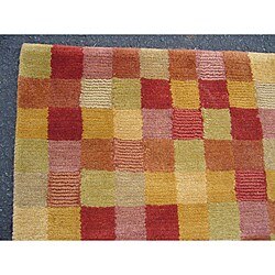 Indo Tibetan Multi-colored Runner Rug (2'4 x 8')