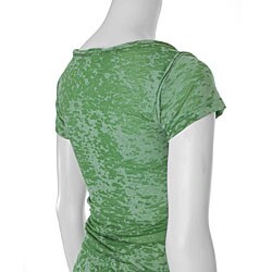 Printed Junior Fashion Tee with Ruching