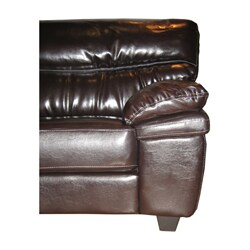 Chocolate Brown Sectional Sofa and Two Ottomans
