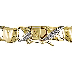 Goldplated Silver Diamond Heart-linked Bracelet