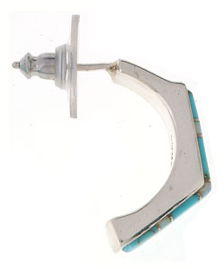 Sterling Silver Turquoise and Opal Earrings