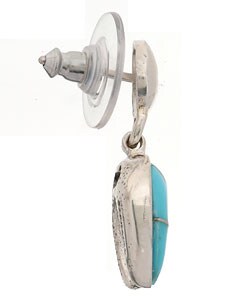 Sterling Silver and Turquoise Bear Dangle Earrings