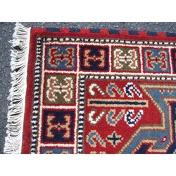 Indo Kazak Hand-knotted Red Rug (2' x 3')