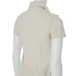 Everyday Women's Ruffle-front Short-sleeve Shirt