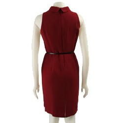 Ellen Tracy Women's Belted Sleeveless Sheath Dress
