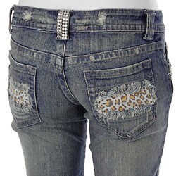 Yakum Junior's Denim Leopard Print Capris