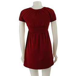 Ruby Women's Shirred Neck Short-sleeve Dress
