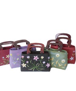 Embroidered Flower Silk Handbag (Vietnam)