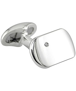 Sterling Silver Diamond Cuff Links