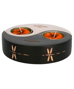 Hand-carved Yin Yang Candleholders