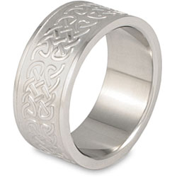 Celtic Knot Brushed Laser Cut Stainless Steel Ring