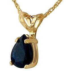 14k Yellow Gold Sapphire Pear-shape Necklace