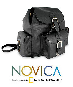 Leather 'Black Deluxe' Backpack (Mexico)