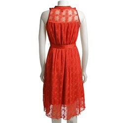 Kische Women's Pleated Neck Lace Dress