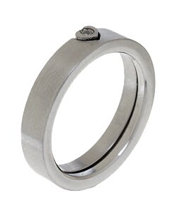 Stainless Steel CZ Two-piece Heart Ring