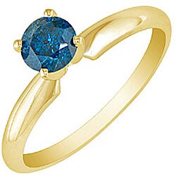 14k Gold 3/4ct TDW Blue Diamond Engagement Ring (I1-I2)