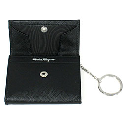 Ferragamo Black Leather Wallet and Key Case