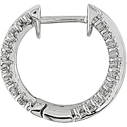 18k White Gold 1 3/4ct TDW Diamond Hoop Earrings (G-H, SI)