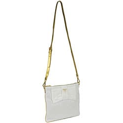 Prada \u0026#39;Tessuto Fiocco\u0026#39; White/ Gold Messenger Bag - 11435972 ...