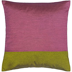 Bright Olive and Lavender Thai Silk Cushion Cover