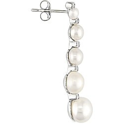 14k Gold Freshwater Pearl Journey Earrings (3-7.5 mm)